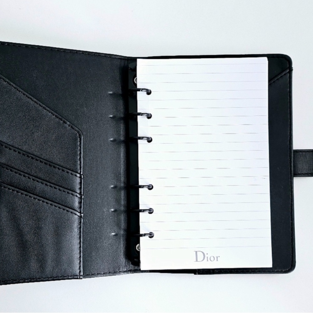 Dior VIP black leather agenda with booklet
